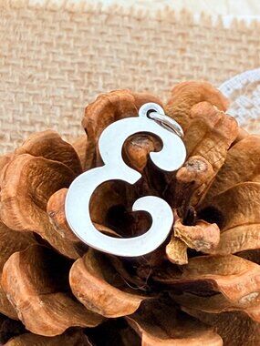 James Avery Large Script Initial E Charm Sterling Silver Letter Charm
